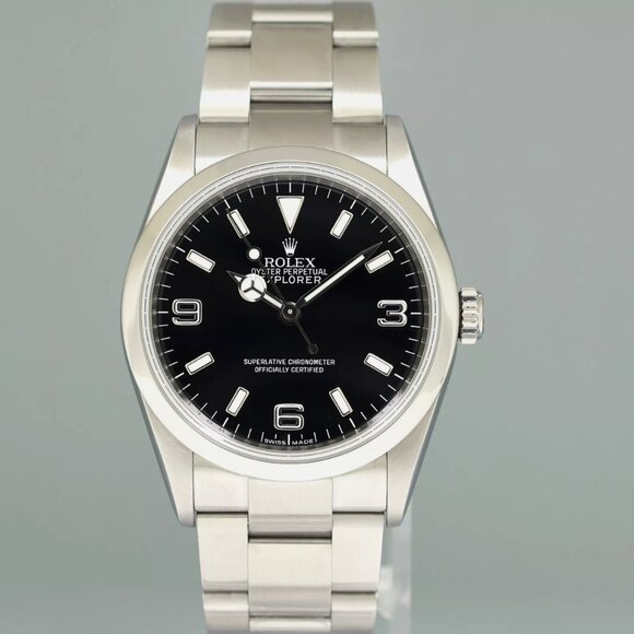 Mint! Rolex Explorer Mens Black Dial Oyster Watch - Picture 2 of 6